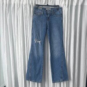 Levi's Distressed Blue Flare Jeans